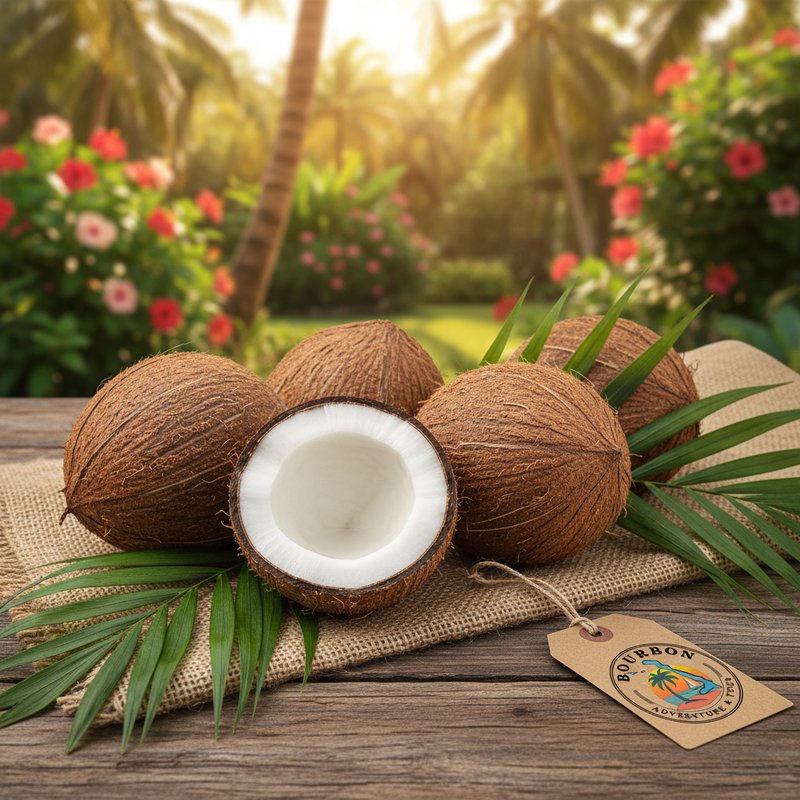 Fresh coconuts from Bourbon Plantation Cat Island Bahamas